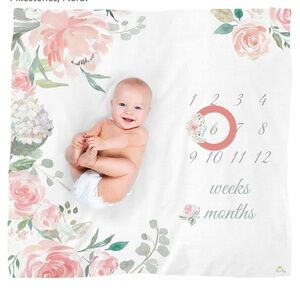 Itzy Ritzy floral milestone counter baby girl silicone bibs